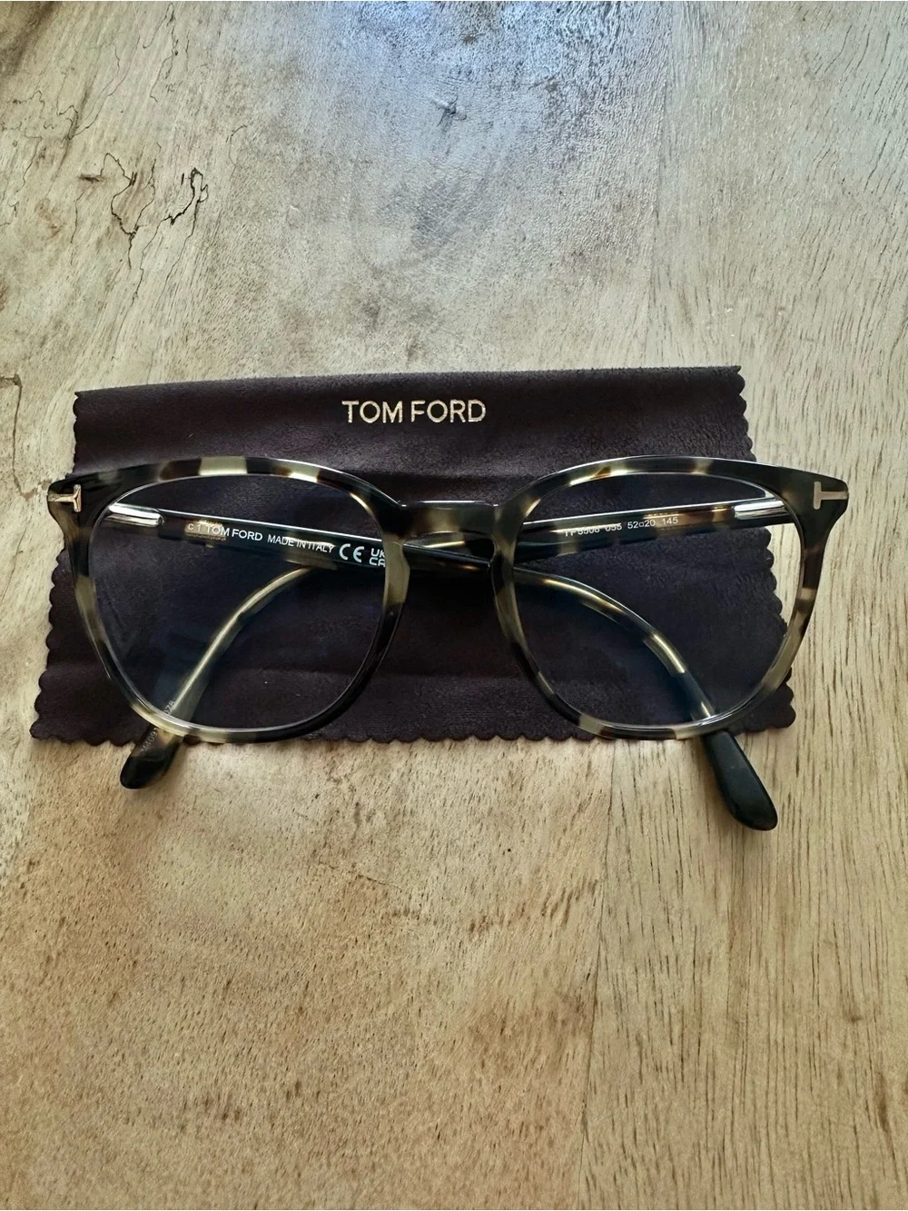 Authentic Tom Ford TF5506 055 Havana Eyeglasses Frames 52-20-145 w/ Case & Cloth